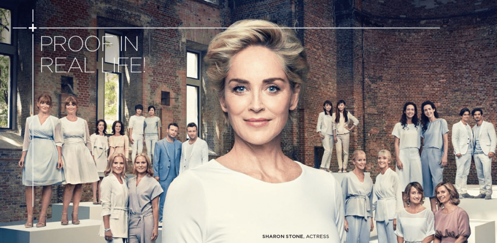Sharon Stone gezicht van Galderma