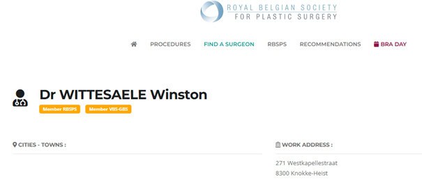 RBSPS Winston Wittesaele Plastisch chirurg