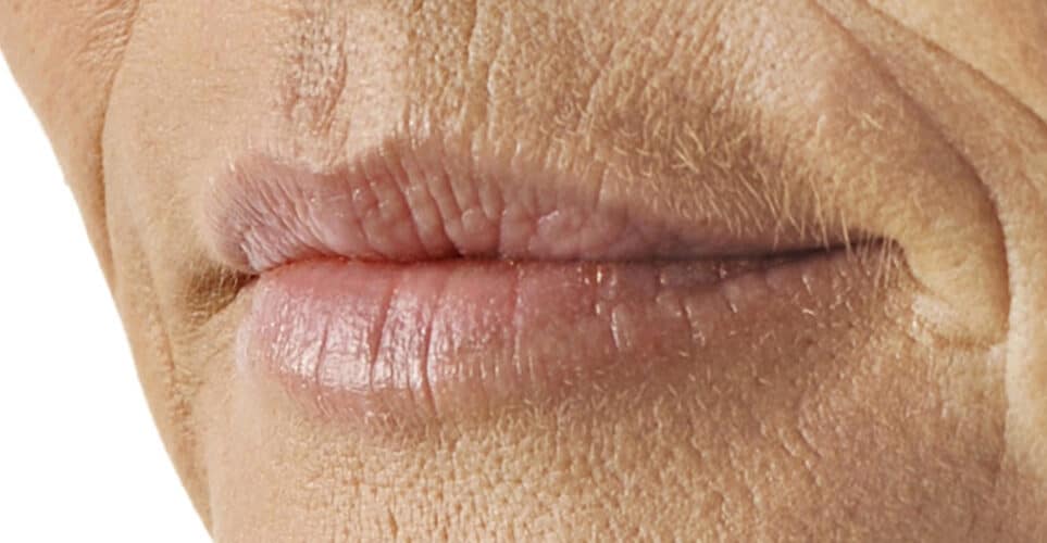 Lip smoothie voor foto - droge lippen
