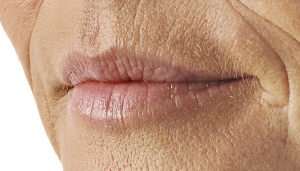 Lip smoothie voor foto - droge lippen